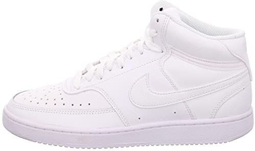 Nike Wmns Court Vision Mid, Scarpe da Basket Donna, Bianco (White/White/White 100), 36.5 EU