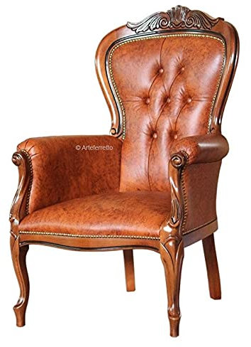 Artigiani Veneti Riuniti Made in Italy Klassischer Ledersessel mit Knöpfen