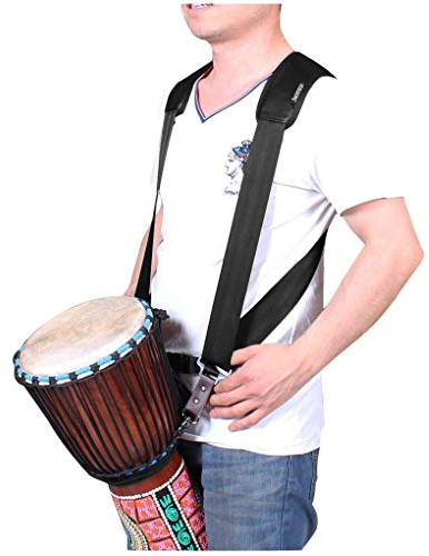 JIAHG Bandoulière de Tambour à Main Africain Réglable Portable Sangle Double Épaule pour Djembé Africain Élargi et Épaissie Adulte Accessoire Instrument de Percussion