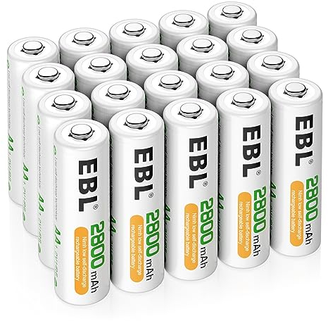 EBL AA Akku 2800 mAh 20 Stück - Mignon NI-MH wiederaufladbare Batterien mit hoher Kapazität