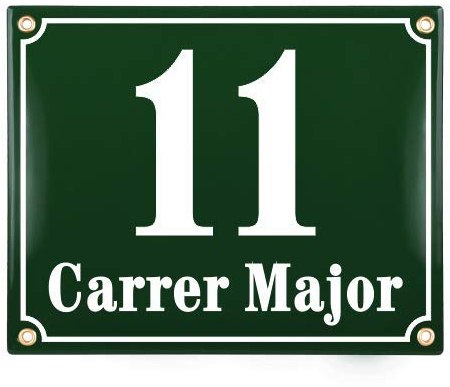 Placas de Dirección – Ceramica Numeros Casa Exterior Personalizada – 20x25 cm - Verde