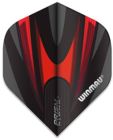 WINMAU Prism Alpha Schwarz und Rot Extra Dicke Flights - 1 Satz pro Packung (Insgesamt 3 Flüge)