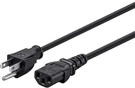 Monoprice 3-Prong Power Cord - 3ft - Black (6-Pack) NEMA 5-15P to IEC 60320 C13, 18AWG, 10A, 125V, Works with Most Pcs, Monitors, Scanners, & Printers