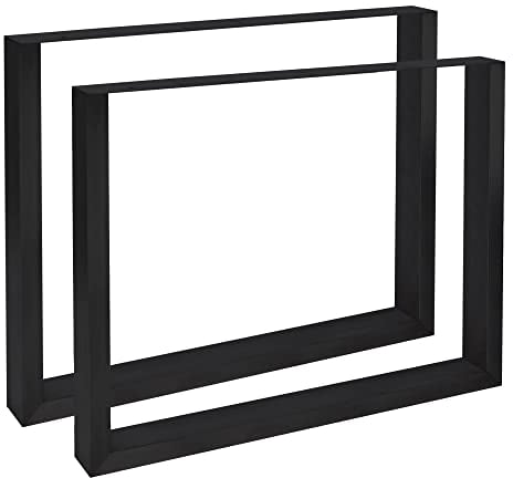CLP Lot De 2 Pieds en Acier Poudré Velden I Pieds Style Industriel pour Construction De Table I Pieds De Table pour DIY, Couleur:Noir, Taille:80 cm
