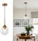 KCO Éclairage suspendu globe transparent pour îlot de cuisine en verre bulle doré luminaire suspendu moderne du milieu du siècle pour salon salle à manger