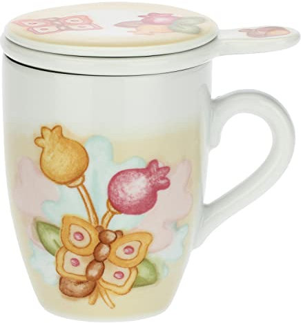 THUN - Tisaniera - Linea Grace, Home Is Where Your Family Is - Cucina, caffè al Volo - Porcellana - Ø 8,5 cm; 12 cm h, 300 ml