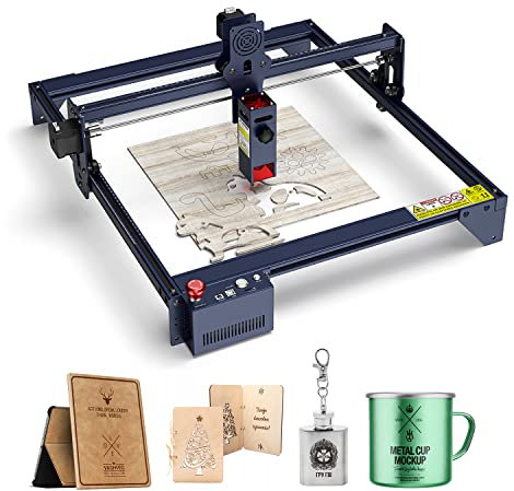 Laser Graviermaschine A5 M50, 40W Laser CNC Graviermaschine, Fixfokus 5-5.5W 0.08 * 0.08mm Compressed Spot CNC-Holzfräser Carving DIY Laser Master, Augenschutz DIY Graviermaschine Holzschneiden