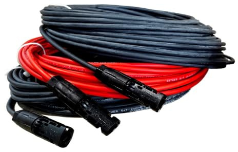 Solarkabel Verlängerungskabel 4mm² mit Solarsteckern schwarz 20m