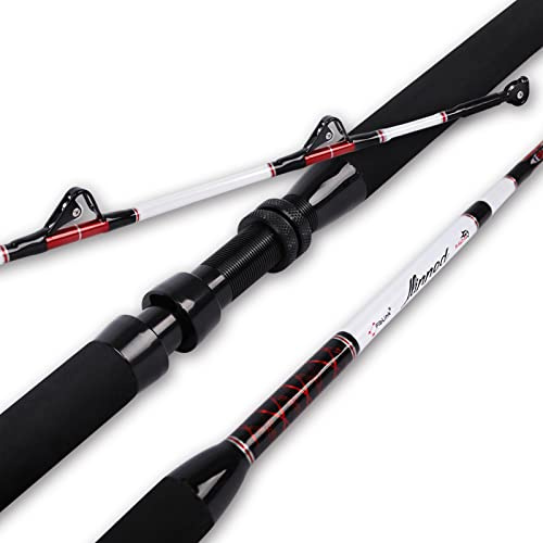 Fiblink Trolling Rod Salzwasser Deep Dropper Big Game Rod konventionelle Boot Roller Rod Carbon Angelrute (2 Stück – 1,52 m – 13,6–22,7 kg)
