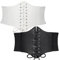 WERFORU 2 Stück Frauen Tied Waspie Gürtel, Breiter Schnürgürtel für Damen, Korsett elastische Taille Gürtel Schwarz/Weiß