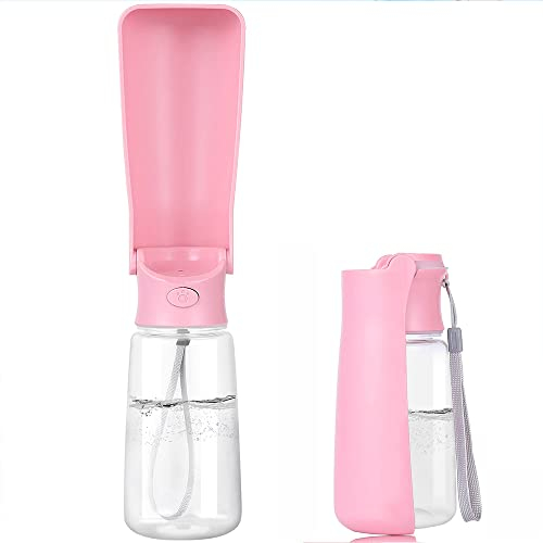 Emwel Foldable Dog Water Bottles - 550ml Water Feeder Leak Proof Portable Puppy Water Dispenser with Drinking Feeder for Pets Outdoor Walking, Hiking, Travel