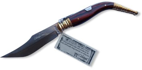 Coltello Celaya Classic Albacete Bandolera Ottone Legno Rosso 9 cm