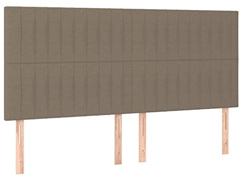 vidaXL 4X Kopfteil Polsterkopfteil Betthaupt Bettkopfteil für Bett Bettgestell Bettrahmen Schlafzimmer Bettzubehör Taupe 100x5x78/88cm Stoff