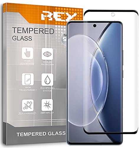 REY Pack 2X Pellicola salvaschermo 3D per Vivo X90 - X90 PRO, Negro, Vetro temperato, Copertura Completa, Pellicola Protettiva Protezione Schermo, 3D / 4D / 5D