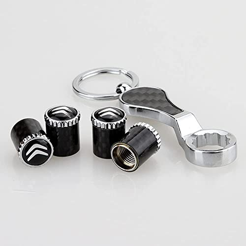 NANNUT 4Stück Autoreifen Ventilkappen, Für Citroen DS DS3 DS4 DS5 DS 5LS DS7 C1 C2 C4 C5 C6 C8, Ventilkappen mit Gummiring, wasserdichte, Staubdichte Schaftabdeckungen, Zubehör Außendekoration