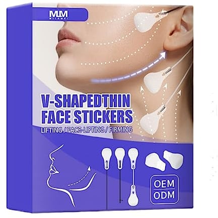 LJFEA 40 StüCk Face Lifting Tape, Fadenlifting Lifting Tapes Gesicht V-Form Gesicht Make-Up Gesicht Lift Werkzeuge Für Gesicht Unsichtbare DüNne Gesicht Aufkleber DüNne Gesicht Aufkleber