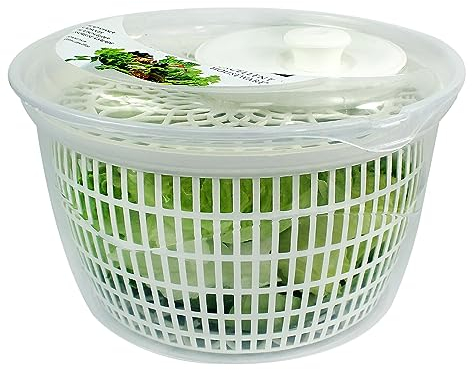 Salad Spinner, Lettuce Spinner Dryer, Easy to Clean, Salad Washer Mixer, Easy and Quick Drying, Salad Spinner Leaf Dryer Ideal for Vegetables & Fruits, Large
