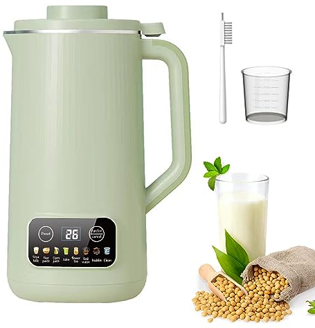 Nut Milk Maker Machine, 20 oz Multi Soy Milk Maker Machine with 10 Blades, Homemade Almond, Oat, Soy,Grain, Soy Milk Maker Machine with Delay Start/Keep Warm/Self-Cleaning/Free Filtering (Green)