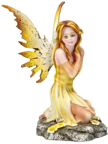 Elfenfigur Fenella in gelbem Kleid 13 cm - Elfe Fee Fantasy Figur Deko