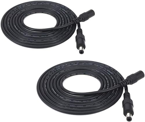 2pcs schwarz 3m/9.84ft DC Verlängerungskabel Stecker auf Buchse Stecker Verlängerungskabel 5.5mm * 2.5mm Stecker Netzteil Power Plug Hohlstecker Strom verlängerungskabel