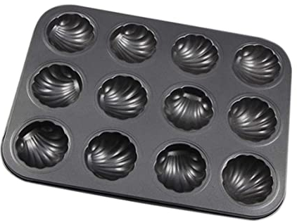 Wedhapy Molde para Madeleine Bandeja para Hornear En Forma De Concha Moldes para Galletas Molde para Madeleine Antiadherente De 12 Cavidades Molde para Pasteles De Acero Al Carbono