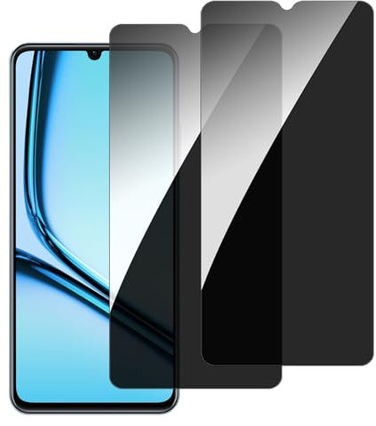 chejuza Privacy - Protector de pantalla para Realme Note 50/Realme C51/Realme C53 /Realme C63[2 unidades], dureza 9H, cobertura completa anti espía de cristal templado, HD protección de pantalla