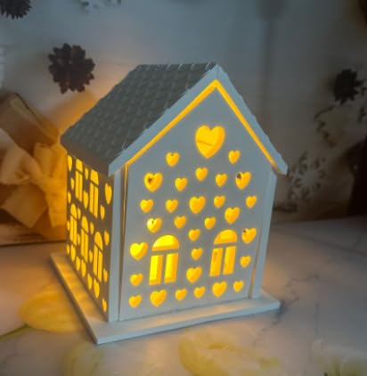 4 Stück Silikonformen Gießformen Häuser, 3D Silikonform Haus, Gießform Haus mit Fenster Herz, DIY Silikon Gießform Häuser für Kerzen Seife Gips Kunsthandwerk