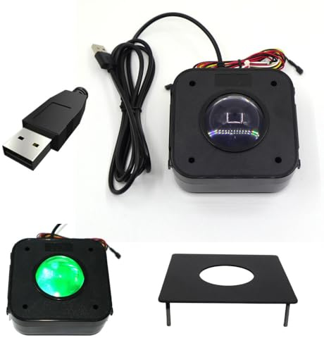 USB Arcade Game Trackball Mouse Illuminated LED Round 4.5cm USB Connector with Bracket Kit