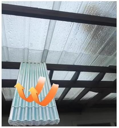 1,2 mm dicke Welldachplatten, transparente Wellplatten, stumme Dachplatten, UV-beständiges Dachmaterial, for Pergola-Gewächshaus-Carports, kann zugeschnitten werden(16pcs,0.9*1.0m/35*39in)
