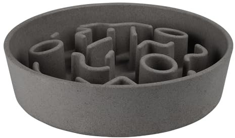 District 70 - Bamboo Dog Slow Feeder – Gris – Ø 28 cm