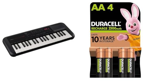 Yamaha PSS-A50 - Portable, Digital Keyboard with Phrase Recording & Duracell Rechargeable AA Batteries (Pack of 4), 2500 mAh NiMH, pre-charged