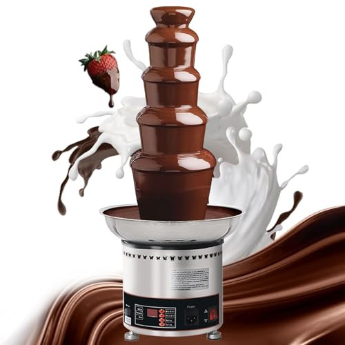 AIZYR Chocolate Fountain Machine Stainless Steel Chocolate Waterfall Machine, Chocolate Fondue Tower for Chocolate Sauce, Butter, Wedding, Party,5 Tiers