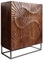 Riess Ambiente Massives Highboard Scorpion - 120cm - Dunkelbraun Akazie - mit 3D Schnitzereien schwarz Metall