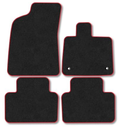 Volvo EX30 (2023+) Carpet Car Mats | Red Edge Trim Tailored Fit Floor Mats Full Coverage Protection Accessories Easy Clean Anti Slip Made in the UK