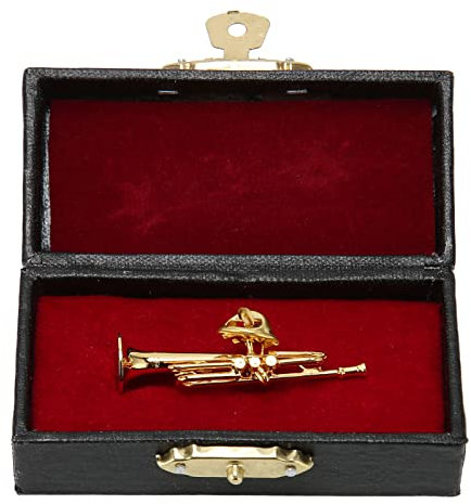 Yomiyuyr Miniatur-Trompeten-Anstecknadel – goldene Messing-Emaille-Anstecknadel mit Box für Männer und Frauen