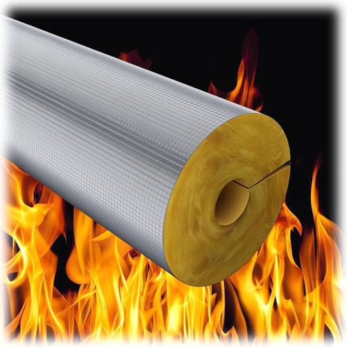 CMJYMX Aislamiento De Tuberías Lana Roca Aislamiento ​Térmico - ID 27mm 34mm 43mm 48mm 60mm 76mm 89mm 108mm 133mm 159mm 219mm 273mm - Conducto De Chimenea Aislante Tubo(89mmX50mm)