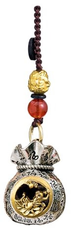Porte-bonheur chinois, pendentif de sac d'argent | Dieu de la richesse Sac Porte-clés,Porte-clés à caractère chinois, pendentif de voiture, pendentif de sac de prospérité quotidien pour hommes et f