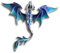 Broche Dragon bleu fantaisie en émail bijou médiéval mythique bête cadeau unique, taille unique, Acier allié