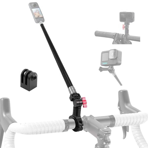 Higatful Motorcycle Bike Handlebar Mount Selfie Stick for Insta360, Bike Motorcycle kit Clamp Mount Accessories Compatible with Insta 360 X4 X3 X2 X, Go pro Hero 13 and DJI OSMO Action 5 Pro Camera
