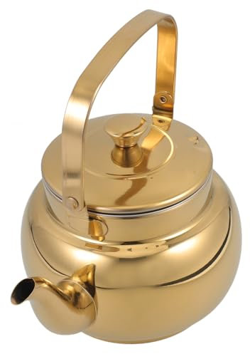 Warmhm aus Edelstahl mit Teesieb für losen Tee Teekannen mit Sieben Wasserkocher Wasserkessel Teekannen aus Edelstahl Hausbedarf Rostfreier Stahl Golden