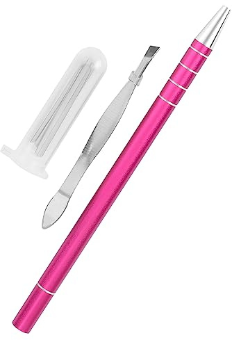 Gogogmee Gravierter Haarstyling Stift Edelstahl Kompakt mit 10 Klingen und Pinzette für Augenbrauen und Bartformung Herren Friseursalon Kosmetikstudio Zufällige Farbe Zufälliger Stil