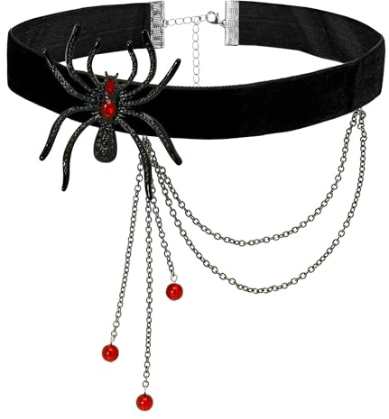 W WIDMANN MILANO Party Fashion - Modeschmuck Spinne mit Strass | Schmuck mit Spinnenmotiv als Kostümaccessoire für Halloween, Gothic Events, Karneval, Mottoparty und Gruselkostüme