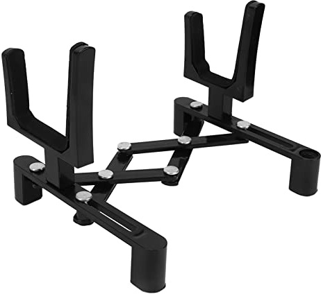 lvifloae Geigenständer mit Bogenhalter, faltbare und tragbare Geigenklapphalterung, leichte ABS-Metallkonstruktion für stabile Präsentation und Schutz, ideal für den Heimgebrauch (Schwarz)