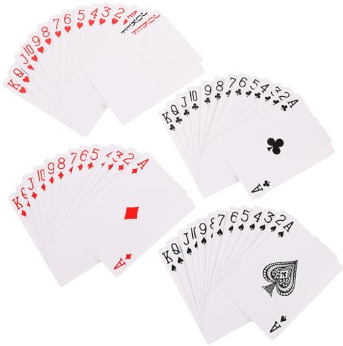 LOPUNER 4 Sets weiße, Leere Pokerkarten – Gestalten Sie Ihre eigenen Spielkarten – Pokergröße, druckbar, für den Unterricht, Brettspielzubehör