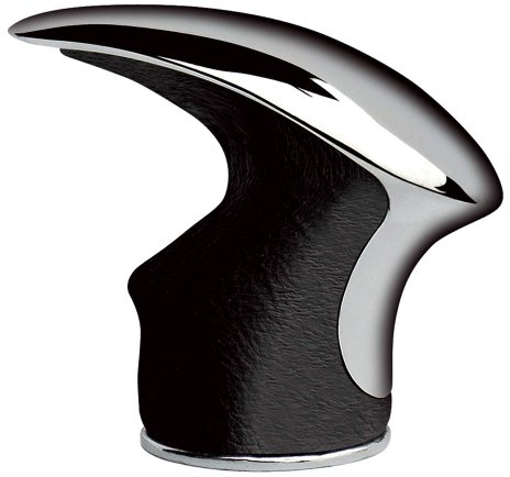 Simoni Racing Schaltknauf Special Graffio Evo - Chrom/Schwarz Leder (für Rückwärtsgangarretierung)