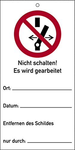 Kombischild Nicht schalten! Es wird gearbeitet! PVC 150 x 75mm (Hinweisschild) praxisbewährt, wetterfest