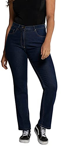 Ulla Popken Femme Regular Fit Stretch Jeans, Bleu (Bleached 92), 48 EU