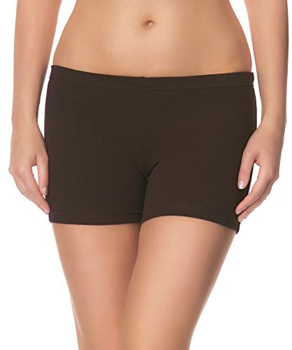 Ladeheid Damen Shorts Radlerhose Unterhose Hotpants Kurze Hose Boxershorts LAMA05, Braun28, L-XL (Herstellergröße: 40-42)