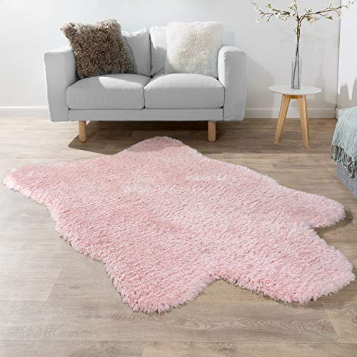 Paco Home Fellteppich Kunstfell XXL Imitat Flokati Stil Langflor Teppich Wohnzimmer Rosa, Grösse:80x120 cm