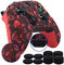 9CDeer 1 Pezzo di Costellato Protettivo Stampa con Trasferimento Personalizzato Silicone Copertina Pelle Manica Caso Skin Cover Case 8 Thumb Grips per Controller XboxOne/S/X Cranio Rosso